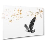 Bald Eagle In Flight In Abstract Modern Art Canvas Wall Art Print Ready to Hang, Framed Picture for Living Room Bedroom Home Office Décor, 20x14 Inch (50x35 cm)