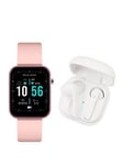 Reflex Active Series 13 Pink Smart Watch and True Wireless Sound Earbud Set, Pink, Women