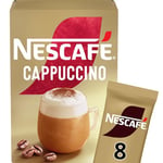 Nescafe Cappuccino Instant Coffee 8 x 15.5g Sachets, 100% Responsibly Sourced Coffee