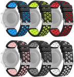 Abasic Strap compatible with TicWatch Pro/Pro 4G LTE / S2 / E2 Watch Band, Replacement Adjustable Bracelet Silicone Sports Strap (22mm, 6PC03)