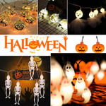 1.5m 10 Lights Halloween Pumpkin Bat Skull Spider Led String Lig E