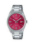Casio MTP-1302PD-4AVEF Stainless Steel Red Dial Bracelet Watch, Red, Women
