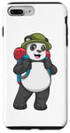 Coque pour iPhone 7 Plus/8 Plus Panda Randonneur Sac à dos Chapeau