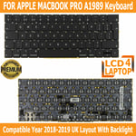 UK KEYBOARD LAYOUT BACKLIGHT FOR APPLE MACBOOK PRO A1989 A1990 13" 15" 2018 2019