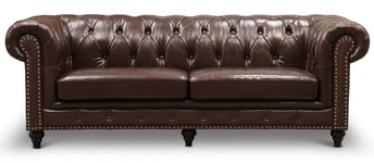 Skånska Möbelhuset Brackley Chesterfield 3-sits soffa i läder