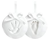Reece Studio Baby’s Handprint Christmas Keepsake Kit Ornament, DIY Clay Newborn Footprint and Handprint Maker, Gender-Neutral Gift For New And Expecting Parents, 2 Pack