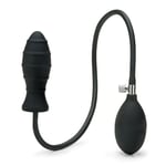 Me You Us Inflatable Butt Plug Black Silicone Ribbed Anal Gape Stretch Pump