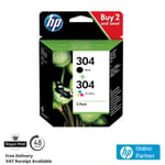 Genuine HP 304 Combo Pack Ink Cartridge 3JB05AE For Deskjet 2630 2632 2633 2634