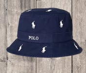 Polo Ralph Lauren Cotton Chino Bucket Hat Newport Navy / White Size S-M 59cm