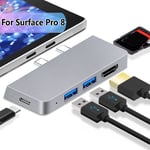 4K HDMI Type-C HUB USB 3.0 Expander Docking Station For Microsoft Surface Pro 8
