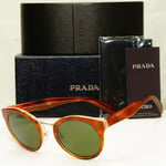 Prada Brown Green Sunglasses Tortoiseshell Gold Womens SPR 05T PR05TS TH7-1I0