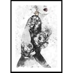 Gallerix Poster Watercolor Woman With Flowers 50x70 4617-50x70