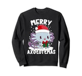 White-Axolotl Lizardfish Christmas Axolotl Merry Axolotlmas Sweatshirt