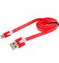Cable Noodle 1m pour "IPHONE 13 Mini" LightningChargeur USB IPHONE Universel - ROUGE