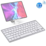 Computer Wireless Keyboard WB-8022 Ultra-thin Wireless Bluetooth Keyboard for iPad, Samsung, Huawei, Xiaomi, Tablet PCs or Smartphones, French Keys(Silver) (Color : Silver)