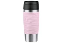Emsa N20214 Travel Mug Wave Gobelet isotherme 0,36 l | Bouchon à vis confortable | Acier inoxydable | 4 h chaud et froid 8 h | 100% étanche | Passe au lave-vaisselle | Ouverture à 360° | Rose pastel