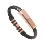 STEALTH Type C Bracelet Charger – TypeC Cable - Portable Leather Braided Fast Charging Fashion Bracelet Cord for Samsung (S8 onwards) Mobile Phones (22cm, Type-C - Rose)
