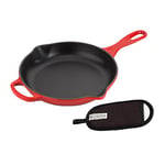 Le Creuset Cast Iron Frying Pan with Handle Glove, 20 cm - Cerise