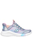 Skechers Dreamy Lites-Colorful Prism Trainer, Grey, Size 12.5 Younger