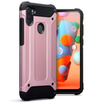 TERRAPIN, Compatible with Samsung Galaxy A11 Case, Double Layer Impact Resistant - Rose Gold