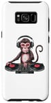 Coque pour Galaxy S8+ Monkey Casque de DJ amusant pour homme, femme, enfant