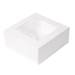 Lot de 50 boîtes à pâtisserie avec fenêtre 'Thepack' 250 g/m2 + Opp 18 x 18 x 7,5 cm Blanc Carton Ondulé Nano-Micro