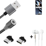 Data charging cable for + headphones Oppo Find X5 Pro Dimensity Edition + USB ty