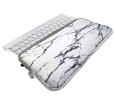 KOSTOO Neoprene Carry Case Sleeve Bag with Zipper for Apple Wireless Bluetooth Keyboard MC184LL/B MC184CH and MLA22LL/A and Easy-Switch K810 / K811/ Trackpad (Marble White)