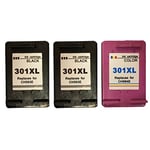 Ink Jungle 2x 301XL Black & 1x Colour Remanufactured Ink Cartridge 17ml each For HP DeskJet 2050s Inkjet Printers