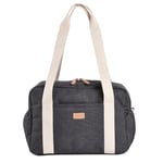 BEABA, Sac A Langer Bebe, Ultra pratique, 10 Poches intérieures et extérieures, Attache Poussette intégré, Tapis à Langer amovible, Pochette Isotherme, 16L, Sac Paris, Gris Chiné