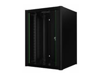 Lanview By Logon - Rack Skåp - 60 X 56 - Väggmontering - Svart, Ral 9005 - 16U - 19"