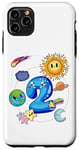 Coque pour iPhone 11 Pro Max 2nd Birthday Kids Outer Space 2 Years Old Planet Party