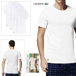 Lacoste Mens 3 Pack Essentials Short Sleeved Cotton Crew Neck Slim Fit T Shirts