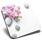Great Single Coaster Square - Orchid Flowers Spa Pretty Pink Garden |Glossy Quality Coasters | Tabletop Protection for Any Table Type #24240