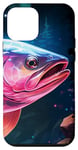 Coque pour iPhone 12 mini Bleu violet truite magique forêt nature pêche portrait art
