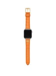 Michael Kors Apricot Croco Leather Band for Apple Watch, 38/40/41mm and 42/44/45/49mm, Orange, Women