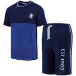 Official Chelsea FC Football Pyjamas Mens Small Retro Home Kit Shorts T shirt