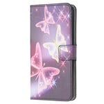 Reevermap Samsung Galaxy A21S Case, Flip Phone Case Shockproof Wallet PU Leather Cover for Samsung Galaxy A21S with Magnetic Closure Stand Card Slots, Purple Butterfly
