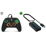 PowerA Spectra Infinity Enhanced Wired Controller for Xbox Series X|S & SABRENT 4-Port USB 3.0 Hub avec des commutateurs et des voyants d'alimentation individuels (HB-UM43)