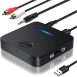 Émetteur Récepteur Bluetooth 5.0, Adaptateur Bluetooth Transmetteur Bluetooth avec Jack 3.5 mm Sortie Stéréo pour TV, PC, A7