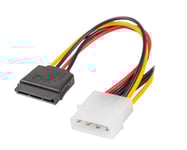 Lanberg Molex (Hane) till 2X SATA (Hona) Kabel 15cm