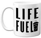Novelty Gift Mug - Life Fuel - Mug Present Gift for Wife Husband Work Colleague Uncle Brother Sister Auntie Best Friend, Novelty Mug Gifts, 11oz Ceramic Dishwasher Safe Coffee Mugs Cup
