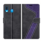 MOBESV Samsung Galaxy A40 Case, Phone Case For Samsung Galaxy A40, Samsung Galaxy A40 Phone Cover, Flip Wallet Case for Samsung Galaxy A40 Phone Case, Black/Violet