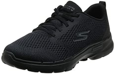 Skechers Women's GO Walk 6 Bold Vision Road Running Shoe, Black Textile/Trim, 3 UK