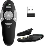 QUI Presentation Clicker Pointer, 328FT Wireless Presenter MINI USB-Grey key 