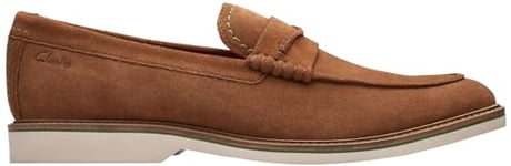 Clarks Men's Atticus LT Slip Loafer Flat, Cola Suede, 6 UK