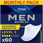 TENA Men Absorbent Protector Incontinence Pads, Level 2, 60 Incontinence Pads (1