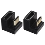 2x Mini HDMI Male to HDMI Female Extension Adapter Up&Down Angle for Laptops
