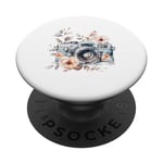 Photographer Vintage Camera Flowers Photography PopSockets Swappable PopGrip