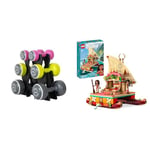 Body Sculpture BW108T Smart Dumbbell Tower | Grey/Pink/Green, 1.5KG, 3KG & 5KG Sets Included & LEGO 43210 Disney Princess Moana's Wayfinding Boat Toy with Moana and Sina Mini-Dolls plus Dolphin Figure